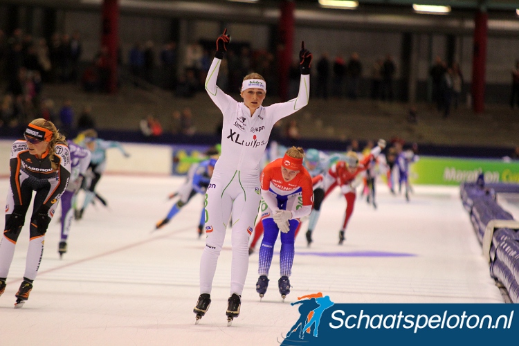 Irene Schouten is in Heerenveen iedereen te snel af.