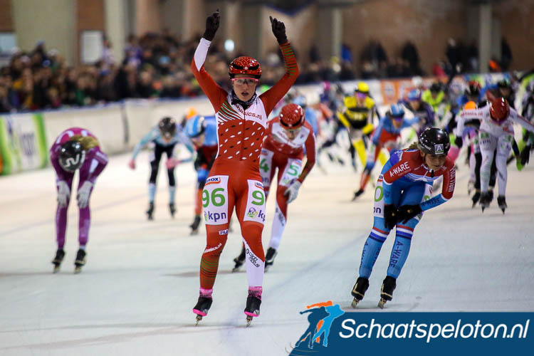 Francesca Lollobrigida won in Deventer haar tiende wedstrijd van het seizoen, zeven vrouwen gingen haar daarin voor.