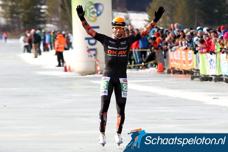 Crispijn Ariëns won in 2017 de Alternatieve Elfstedentocht op de Weissensee.