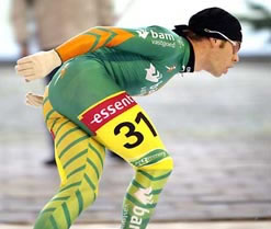  Harry Kuipers, hier in actie in de kleuren van BAM Vastgoed, stopt met marathonschaatsen.