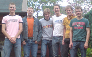 v.l.n.r. Jasper van Tol, Dirk Zuidert, Ytzen Faber, Rick van Leersum, Erik-Jan Spijkerman en Remco Huisman.