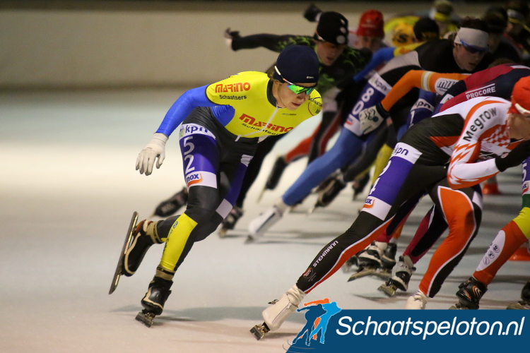 Thijs van Meurs in actie tijdens de marathon in Breda.