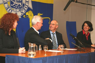 Van links naar rechts: Immie Jonkman, Wiebe Wieling, Henk Kroes en Marlise Vroom