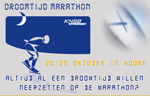 In de nacht van 28 op 29 oktober organiseert de KNSB een Droomtijd Marathon op de nieuwe ijsbaan in Hoorn. Je kan hier op de marathon (105 rondes, 42km) een supertijd neerzetten die door maar weinig mensen te verbeteren is.